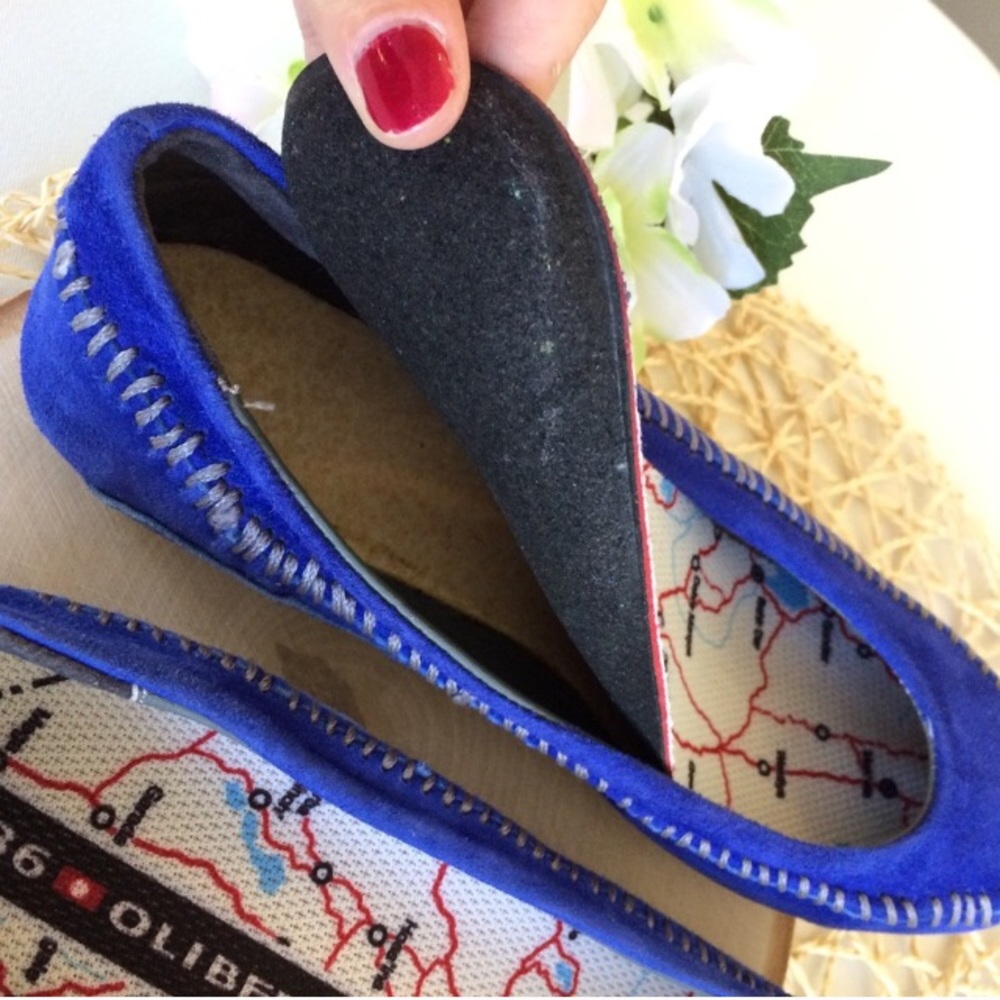 Cobalt Blue Leather Moccasin Flats - Picture 4 of 6